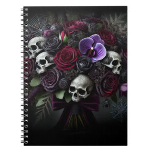 Carnet Bouquet de crâne floral Gothique Sombre Halloween 