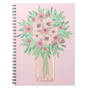Carnet Bouquet de fleurs roses