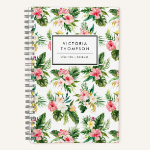 Carnet Bouquet de fleurs tropicales en aquarelle