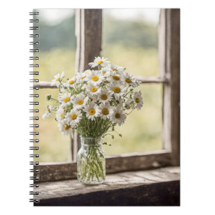 Carnet Bouquet de la marguerite dans la fenêtre