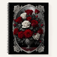 Bouquet de roses rouges et blanches Goth