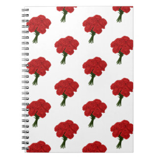 Carnet Bouquet des oeillets rouges - Art romantique éléga