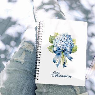 Carnet Bouquet d'hydrangée bleu, domestique d'élite perso