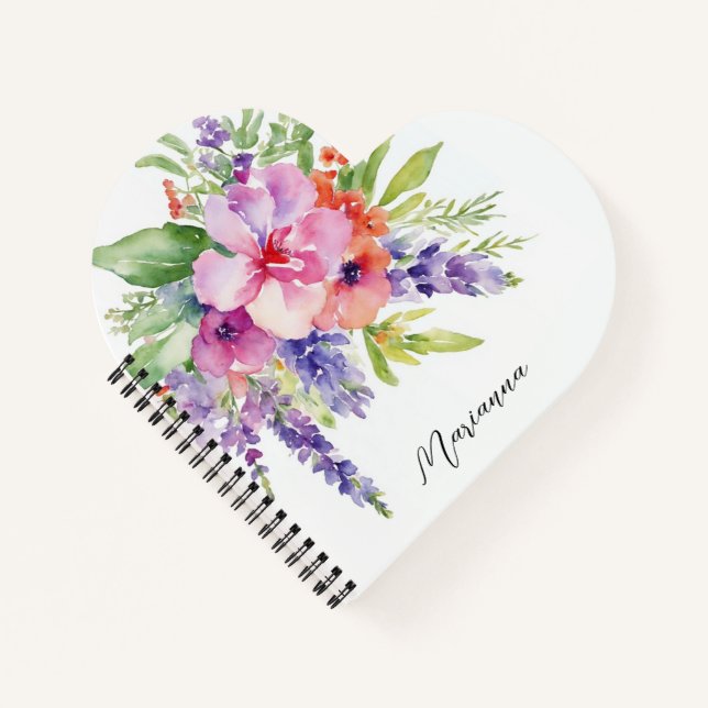 Carnet Bouquet floral aquarelle (Devant)