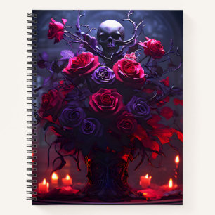 Carnet Bouquet gothique crâne et bougies