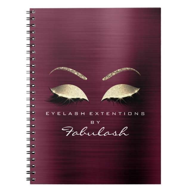 Carnet Bourgogne Gold Parties scintillant Yeux Maquillage (Devant)