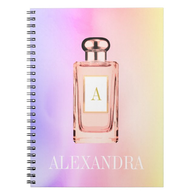 Carnet Bouteille de parfum Chic Monogramme Personnel (Devant)