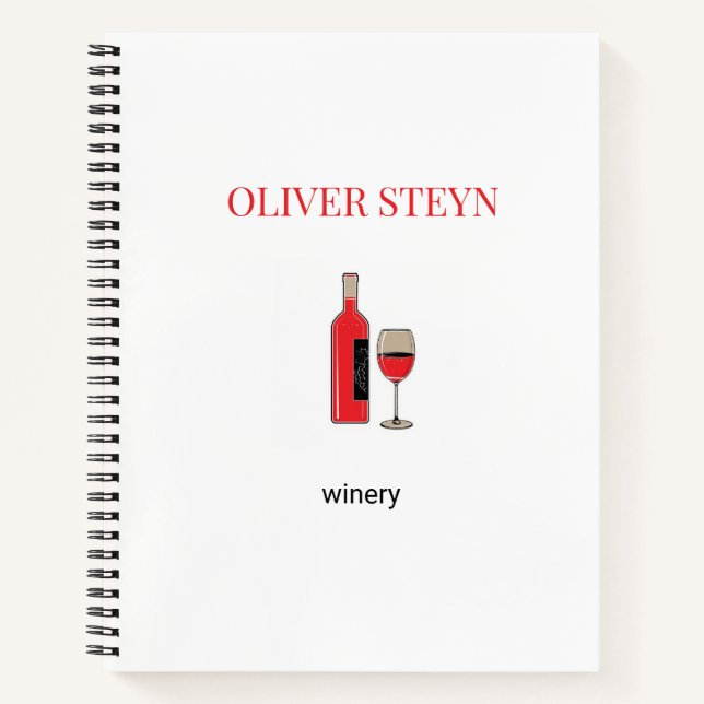 Carnet Bouteille de vin et verre blanc (Devant)