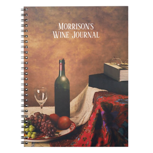 Carnet Bouteille et livres/Journal du vin personnalisé (Devant)