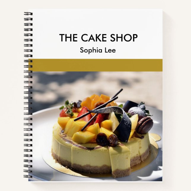 Carnet Boutique de pâtisserie brun et blanc (Devant)
