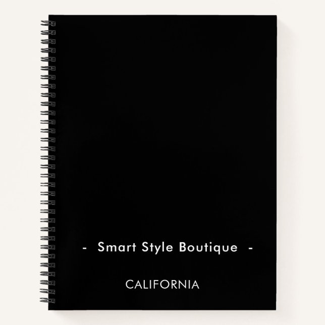 Carnet Boutique minimaliste de luxe noir et blanc (Devant)
