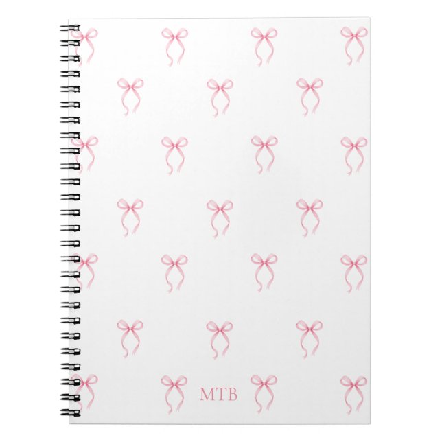 Carnet Bow rose monogramme (Devant)