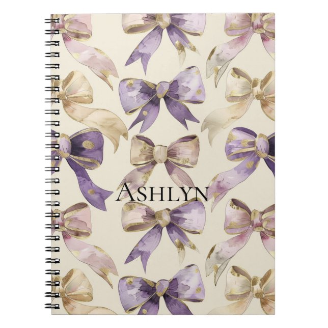 Carnet Bows en or violet (Devant)