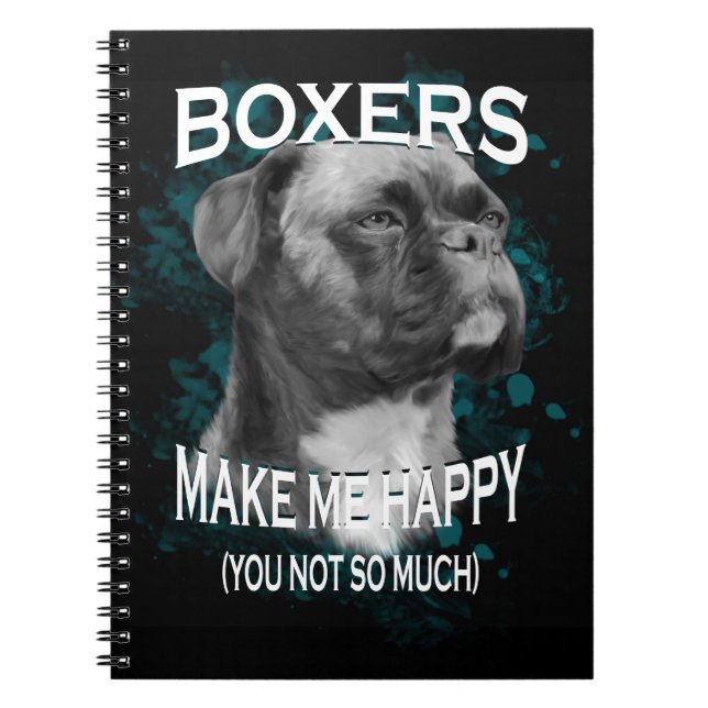 Carnet Boxer Chien Amoureux des animaux Texte d'art (Devant)