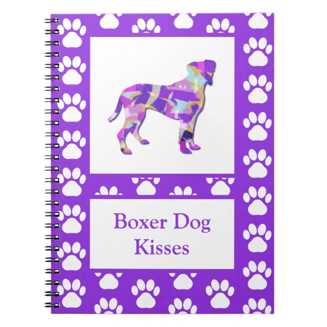 Carnet Boxer Chien Baisers Silhouette Cute PPY&B (Devant)