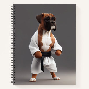 Carnet Boxer Dog Jouer Karate, Boxer Dog Karate Joueur