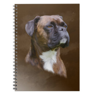 Carnet Boxer Peinture à l'huile de chien Portrait d'art