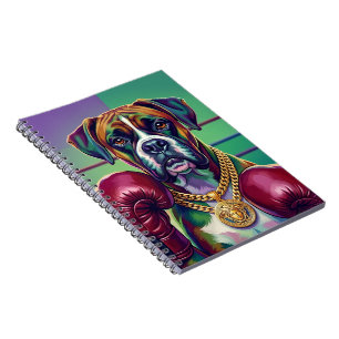 Carnet Boxeur de chien de boxe d'art pop moderne athlète