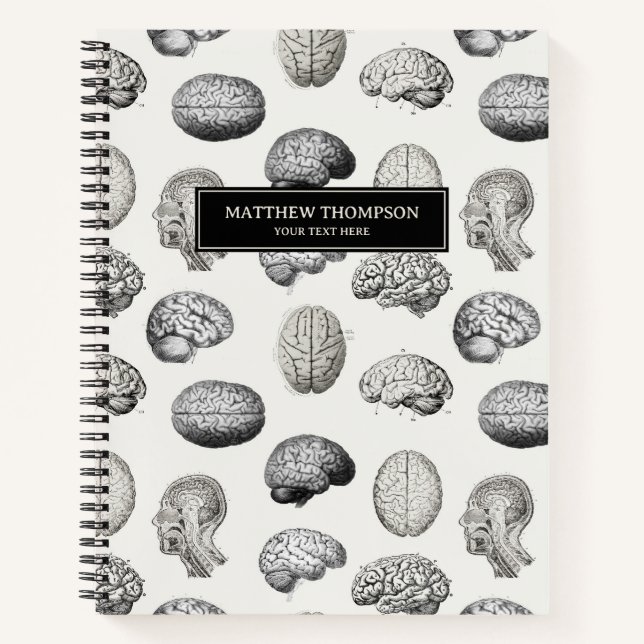 Carnet Brain Anatomy Biology Antique Illustrations (Devant)