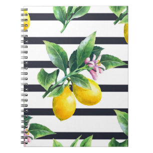 Carnet Branche de citron : lisière d'aquarelle d'agrumes