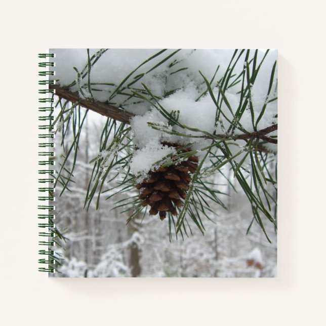 Carnet Branche des pins neigeux Photographie de la nature (Devant)