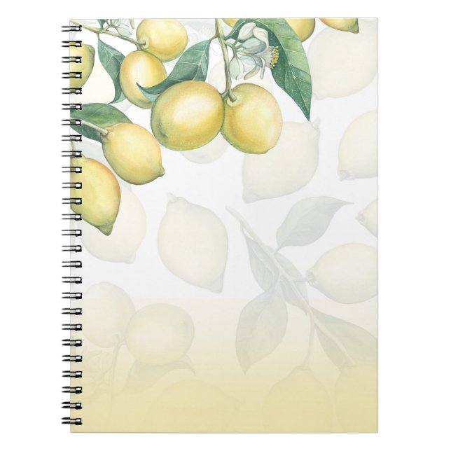 Carnet Branches de citron blanc et jaune campagne chic ru (Devant)