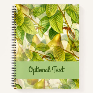 Carnet Branches de poires et Motif de poires