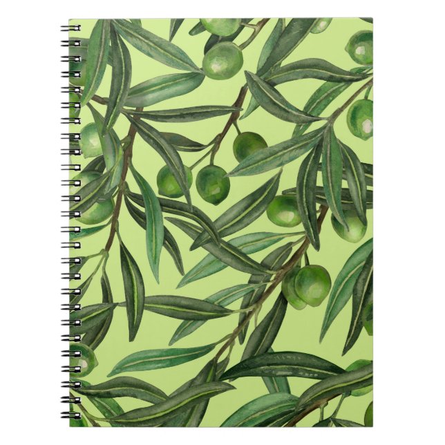 Carnet Branches d'olive sur le vert miel (Devant)