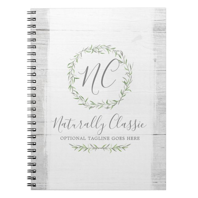 Carnet Branches rustiques en bois et feuilles botaniques  (Devant)