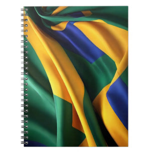 Carnet Brésil drapeau texture soie