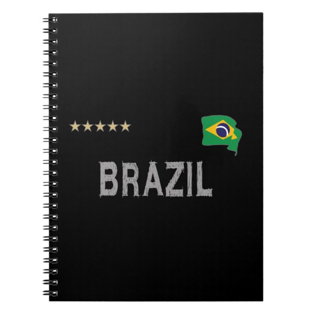 Carnet Brésil Fan Football Fan Chemise Coeur (Devant)