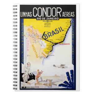 Carnet Brésil Rio Poster Vintage voyage restauré
