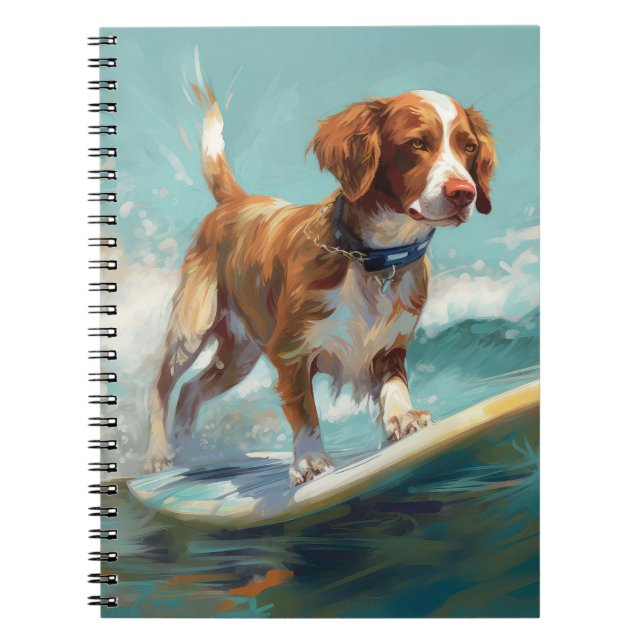 Carnet Bretagne Spaniel Beach Surf Peinture (Devant)