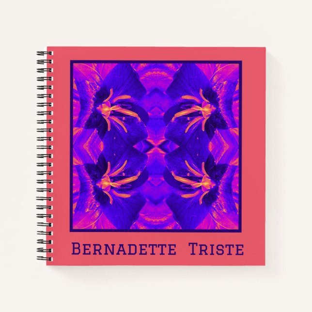 Carnet Bright Bold bleu rose géométrique Motif transparen (Devant)