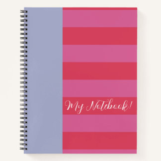 Carnet Bright Cheerful pink and ice blue striped design