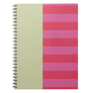 Carnet Bright Cheerful pink and sage green striped design