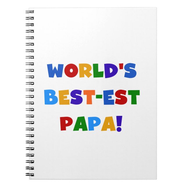 Carnet Bright Colours World's Best Papa Tshirts and Gifts (Devant)