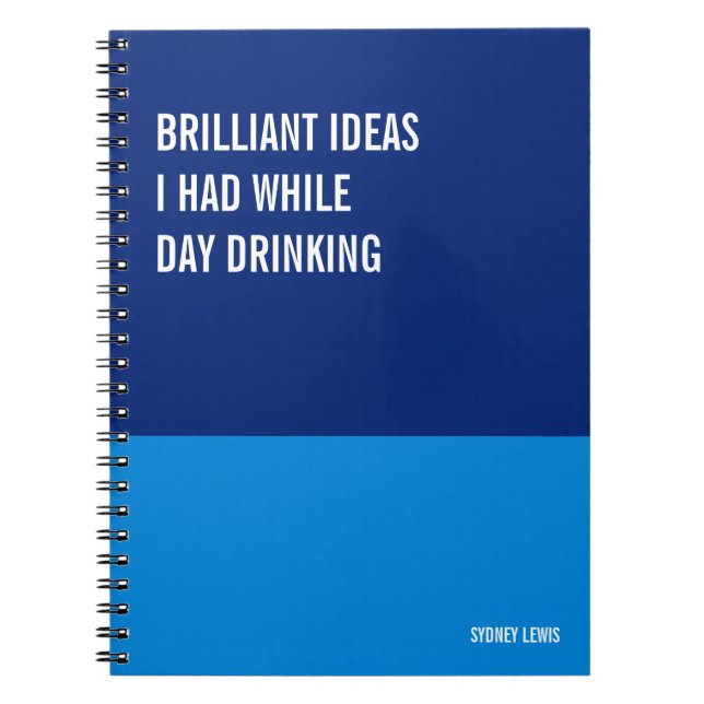Carnet Brilliant Ideas I Had While Day Drinking Funny (Devant)