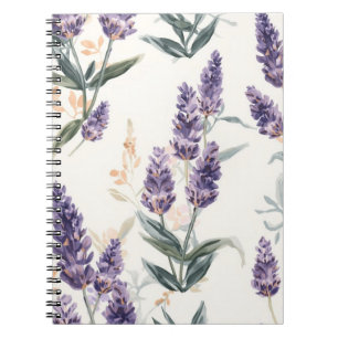 Carnet Brins de Lavande Aquarelle Botanique Fleur Pourpre