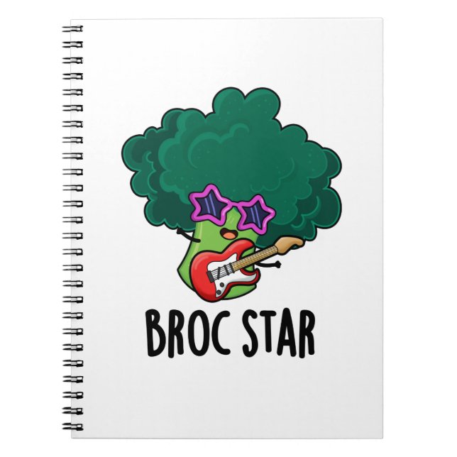 Carnet Broc Star Drôle de Brocoli Rock Star Pun  (Devant)