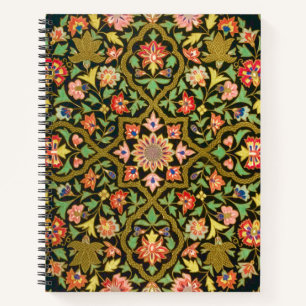 Carnet Broderie florale indienne vintage colorée Imprimer
