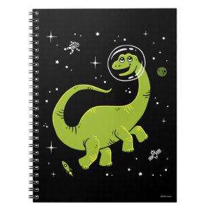 Carnet Brontosaurus Vert Dinos Dans L'Espace