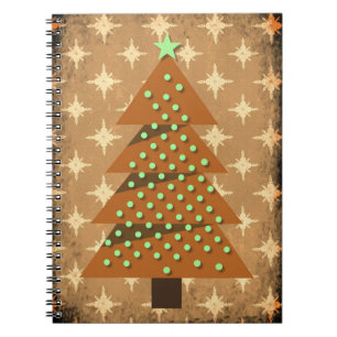 Carnet Bronze brulé rustique Arbre de Noël rétro