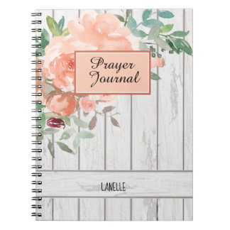 Carnet Brosse Rustique Pêche Florale Nom de la prière Jou