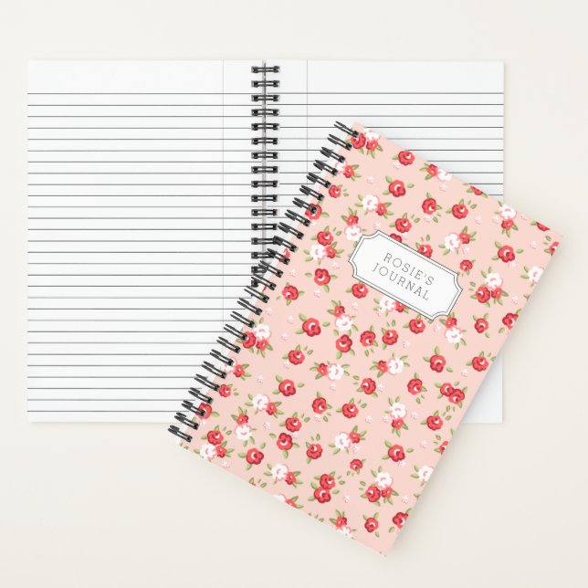 Carnet Brousset et corail Dainty Floral Print (À l'intérieur)