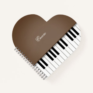 Carnet Brown Baby Grand Piano Music Clavier Personnalisé