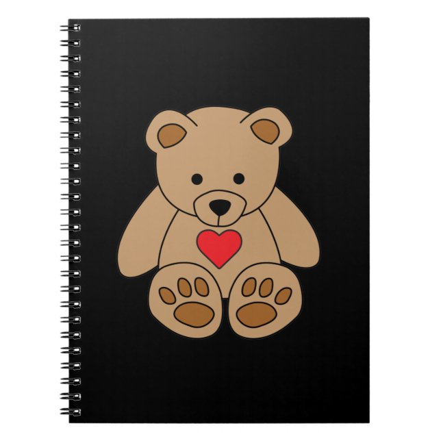 Carnet Brown Teddy Bear Coeur Saint Valentin Je t'aime (Devant)