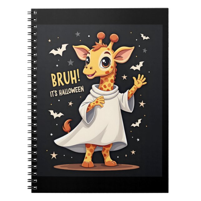 Carnet Bruh Son Halloween drôle Dabbing Ghost Giraffe Lon (Devant)