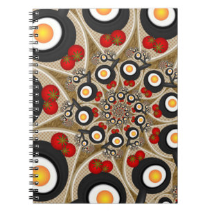 Carnet Brunch Fractal Art Drôle Nourriture, Tomates, Oeuf