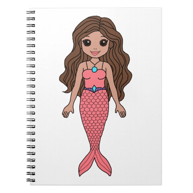 Carnet Brunette Mermaid (Devant)
